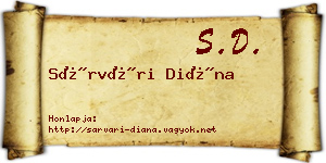 Sárvári Diána névjegykártya