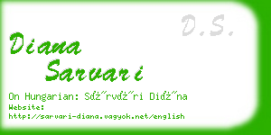 diana sarvari business card